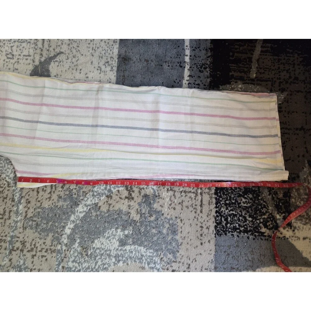 Urban Rebel Striped Cotton Pants Cream Pink Gray Blue Green Yellow Womens, Large - Picture 8 of 9